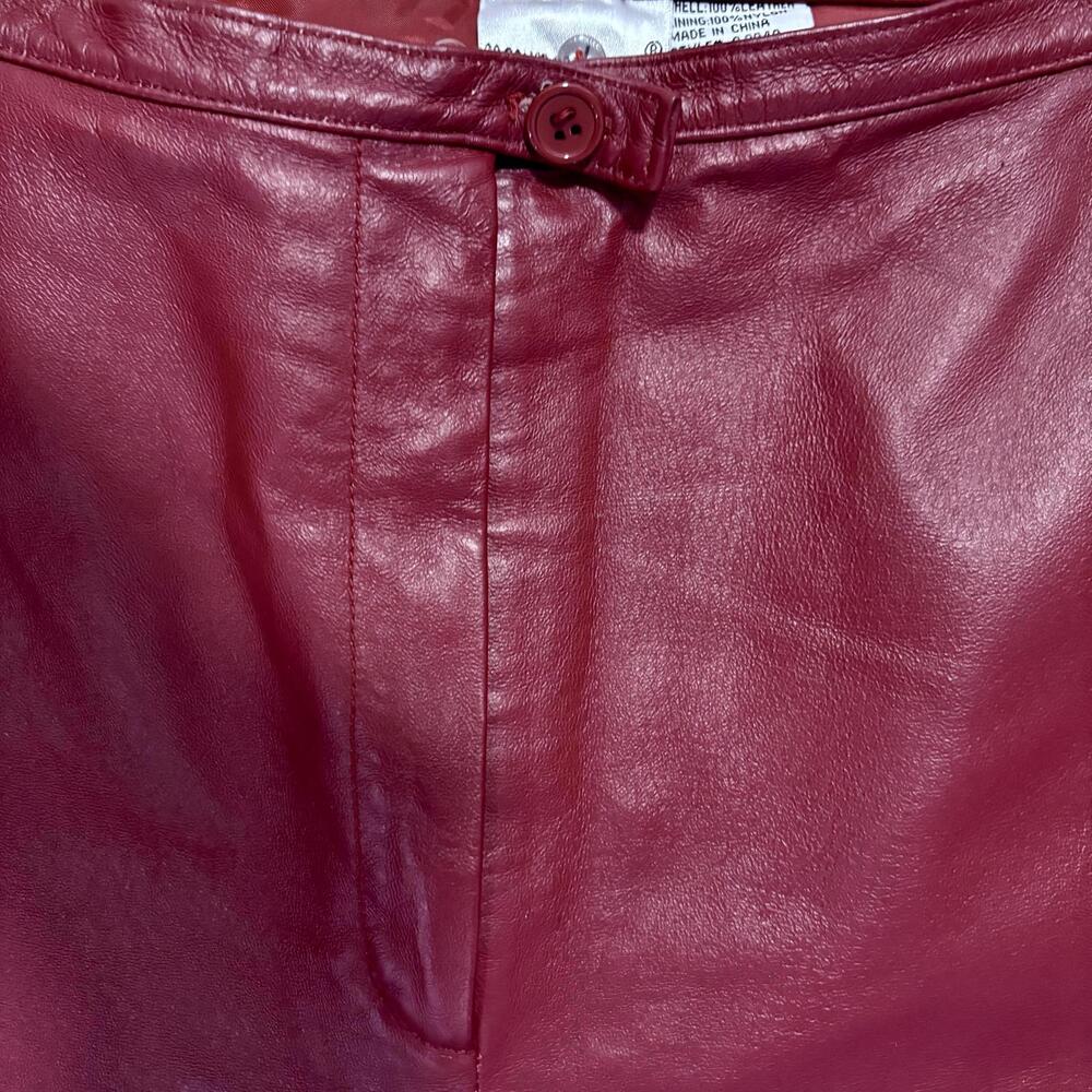 Vintage Y2K Newport News Cranberry Genuine Leather Pants 12 - Picture 6 of 8